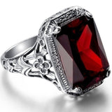 925 Sterling Silver Vintage Ruby Ring